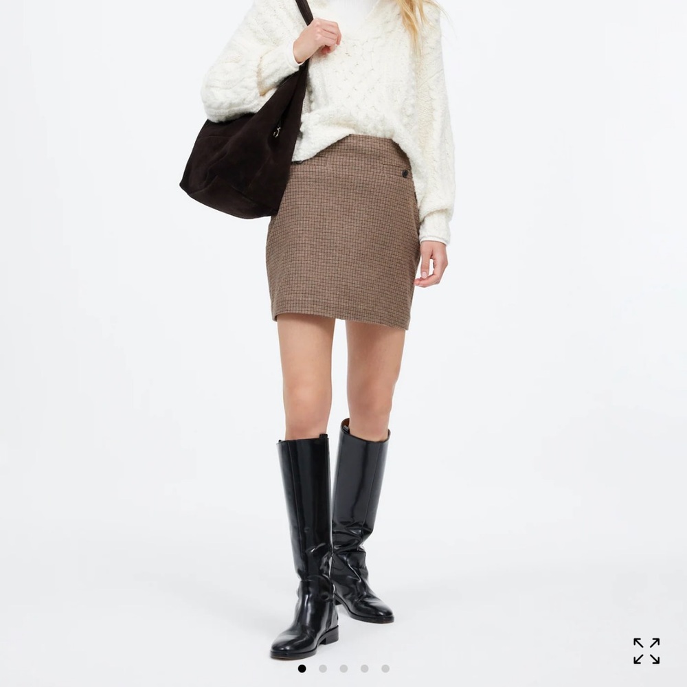 NWT Madewell Wool Blend Mini Skirt in Parton Check Size 2